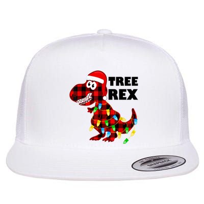 Tree Rex Dinosaur. Pun Funny Dino Christmas Pajama Gift Flat Bill Trucker Hat