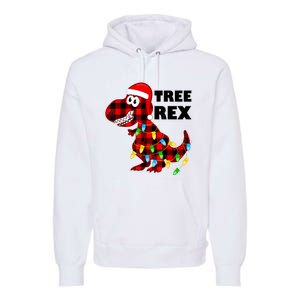 Tree Rex Dinosaur. Pun Funny Dino Christmas Pajama Gift Premium Hoodie