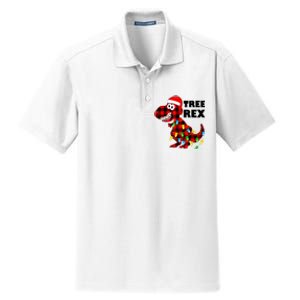 Tree Rex Dinosaur. Pun Funny Dino Christmas Pajama Gift Dry Zone Grid Polo