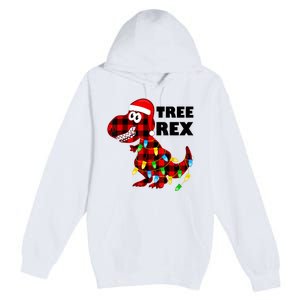 Tree Rex Dinosaur. Pun Funny Dino Christmas Pajama Gift Premium Pullover Hoodie