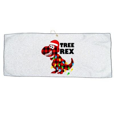 Tree Rex Dinosaur. Pun Funny Dino Christmas Pajama Gift Large Microfiber Waffle Golf Towel