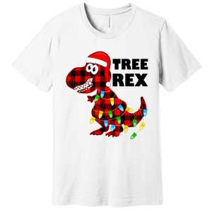 Tree Rex Dinosaur. Pun Funny Dino Christmas Pajama Gift Premium T-Shirt