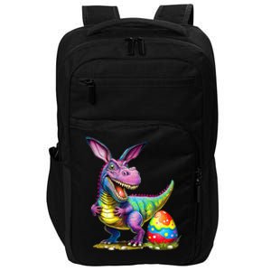 T Rex Dino Bunny Dinosaurs Hunt Eggs Happy Easter Impact Tech Backpack