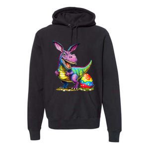 T Rex Dino Bunny Dinosaurs Hunt Eggs Happy Easter Premium Hoodie