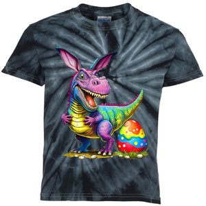 T Rex Dino Bunny Dinosaurs Hunt Eggs Happy Easter Kids Tie-Dye T-Shirt