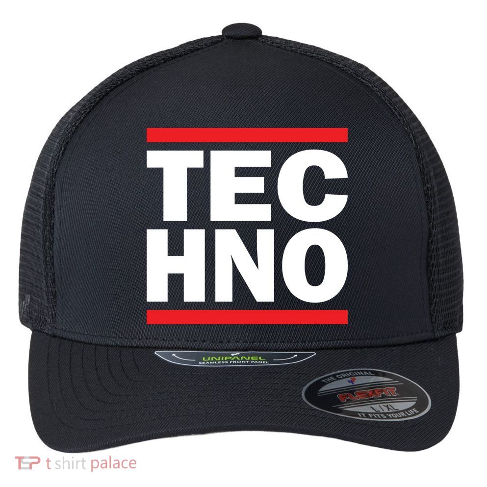 Techno Rave DJ Raver Outfit Festival Rave Wear Flexfit Unipanel Trucker Cap