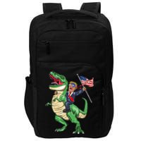 T Rex Dinosaur With Trump Gift American Flag For Patriot Gift Impact Tech Backpack