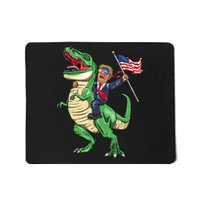 T Rex Dinosaur With Trump Gift American Flag For Patriot Gift Mousepad