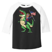 T Rex Dinosaur With Trump Gift American Flag For Patriot Gift Toddler Fine Jersey T-Shirt