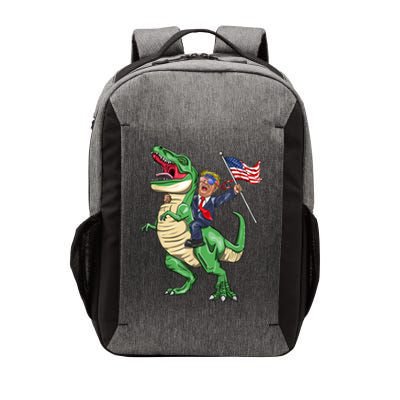 T Rex Dinosaur With Trump Gift American Flag For Patriot Gift Vector Backpack