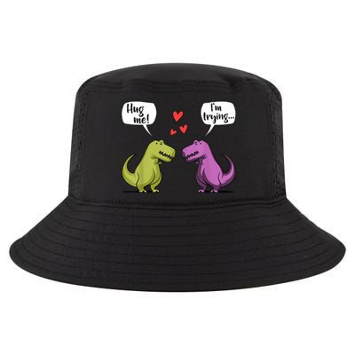 T Rex Dinosaur Couple Hug Me Valentines Day Cool Comfort Performance Bucket Hat