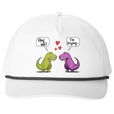 T Rex Dinosaur Couple Hug Me Valentines Day Snapback Five-Panel Rope Hat