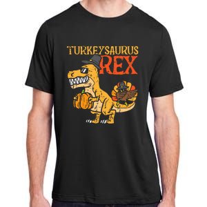 Turkeysaurus Rex Dab Turkey Dino Thanksgiving Adult ChromaSoft Performance T-Shirt