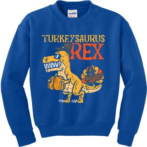 Turkeysaurus Rex Dab Turkey Dino Thanksgiving Kids Sweatshirt