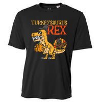 Turkeysaurus Rex Dab Turkey Dino Thanksgiving Cooling Performance Crew T-Shirt