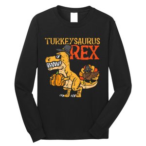 Turkeysaurus Rex Dab Turkey Dino Thanksgiving Long Sleeve Shirt