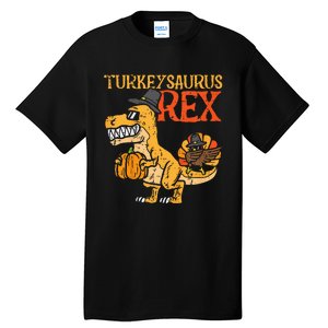 Turkeysaurus Rex Dab Turkey Dino Thanksgiving Tall T-Shirt