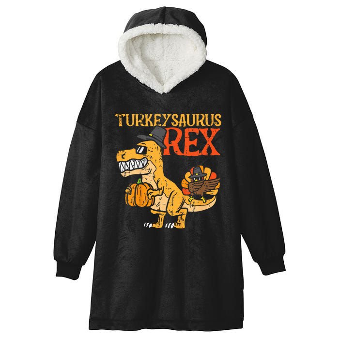 Turkeysaurus Rex Dab Turkey Dino Thanksgiving Hooded Wearable Blanket