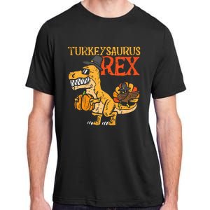 Turkeysaurus Rex Dab Turkey Dino Thanksgiving Adult ChromaSoft Performance T-Shirt