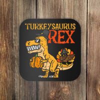 Turkeysaurus Rex Dab Turkey Dino Thanksgiving Coaster