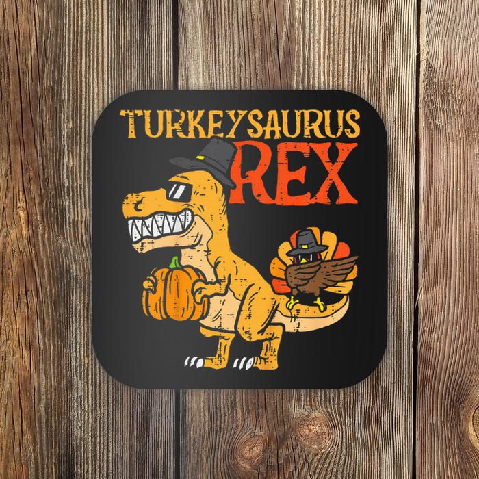 Turkeysaurus Rex Dab Turkey Dino Thanksgiving Coaster