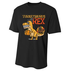 Turkeysaurus Rex Dab Turkey Dino Thanksgiving Performance Sprint T-Shirt