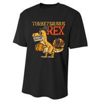 Turkeysaurus Rex Dab Turkey Dino Thanksgiving Performance Sprint T-Shirt