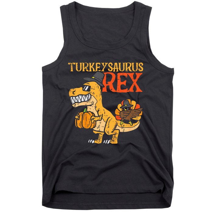 Turkeysaurus Rex Dab Turkey Dino Thanksgiving Tank Top