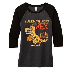 Turkeysaurus Rex Dab Turkey Dino Thanksgiving Women's Tri-Blend 3/4-Sleeve Raglan Shirt