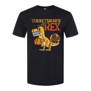 Turkeysaurus Rex Dab Turkey Dino Thanksgiving Softstyle CVC T-Shirt