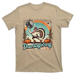 Thanksgiving Retro Disco Turkey Graphic Top Funky Turkey T-Shirt