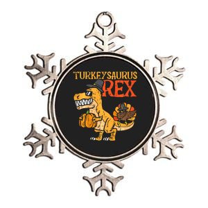 Turkeysaurus Rex Dab Turkey Dino Thanksgiving Metallic Star Ornament