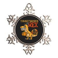 Turkeysaurus Rex Dab Turkey Dino Thanksgiving Metallic Star Ornament