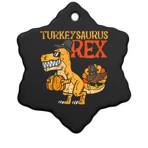 Turkeysaurus Rex Dab Turkey Dino Thanksgiving Ceramic Star Ornament