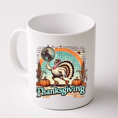 Thanksgiving Retro Disco Turkey Graphic Top Funky Turkey Coffee Mug