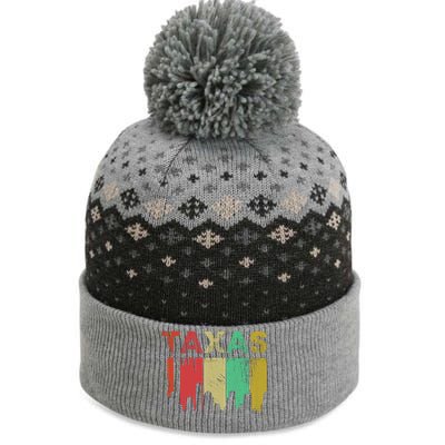 Texas Retro Drip Logo The Baniff Cuffed Pom Beanie