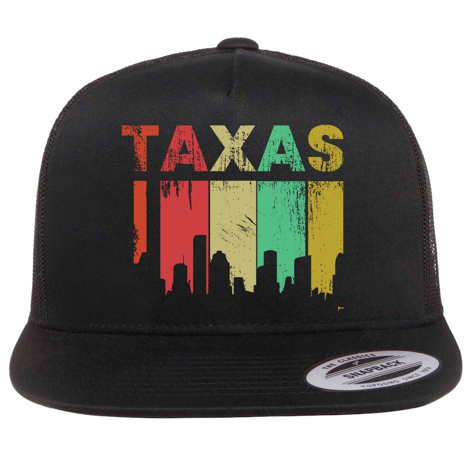 Texas Retro Drip Logo Flat Bill Trucker Hat