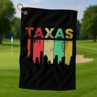 Texas Retro Drip Logo Golf Towel