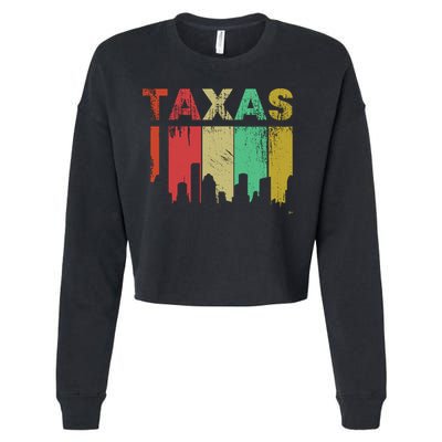 Texas Retro Drip Logo Cropped Pullover Crew