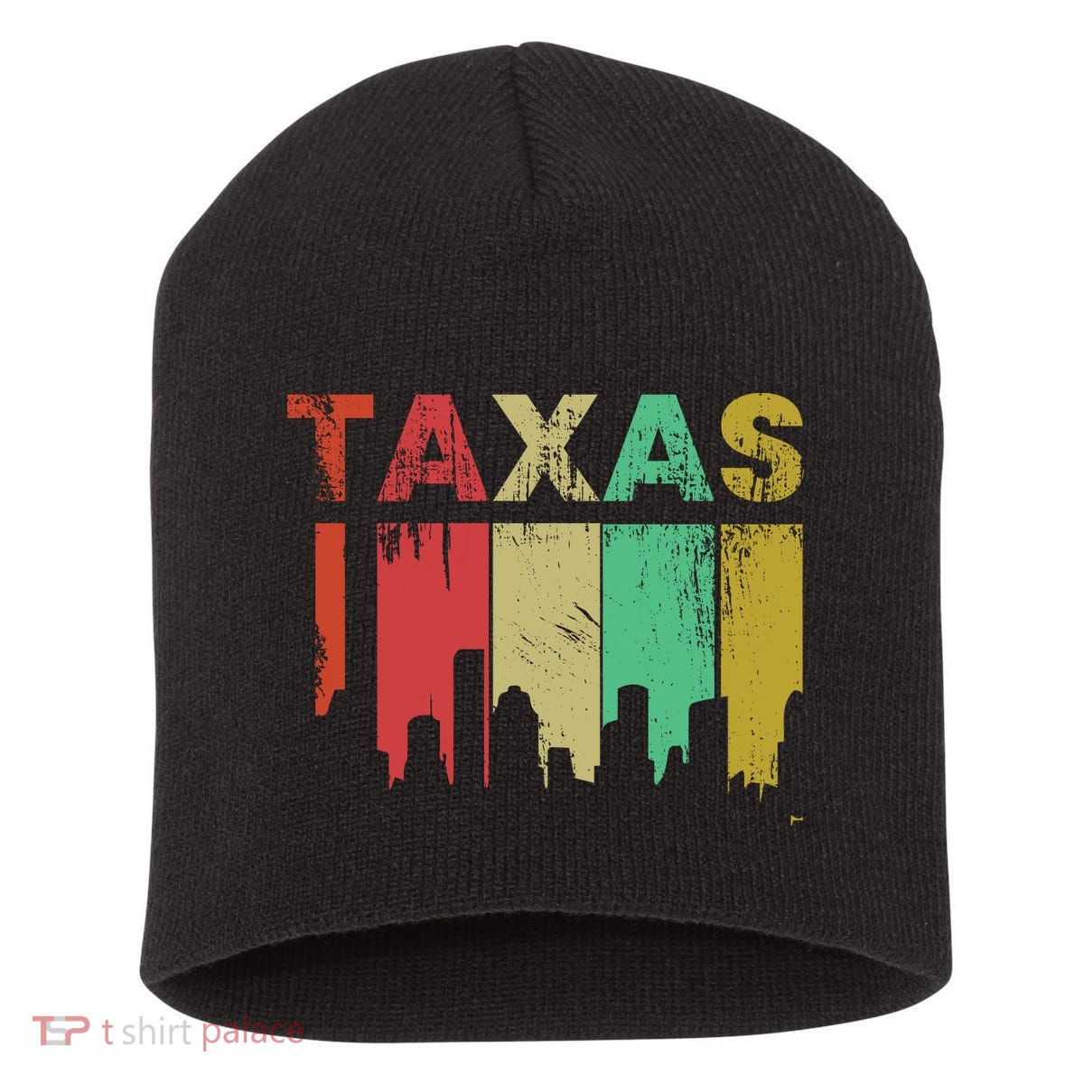 Texas Retro Drip Logo Short Acrylic Beanie