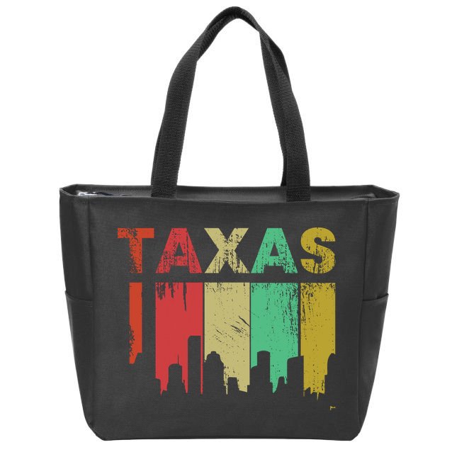 Texas Retro Drip Logo Zip Tote Bag