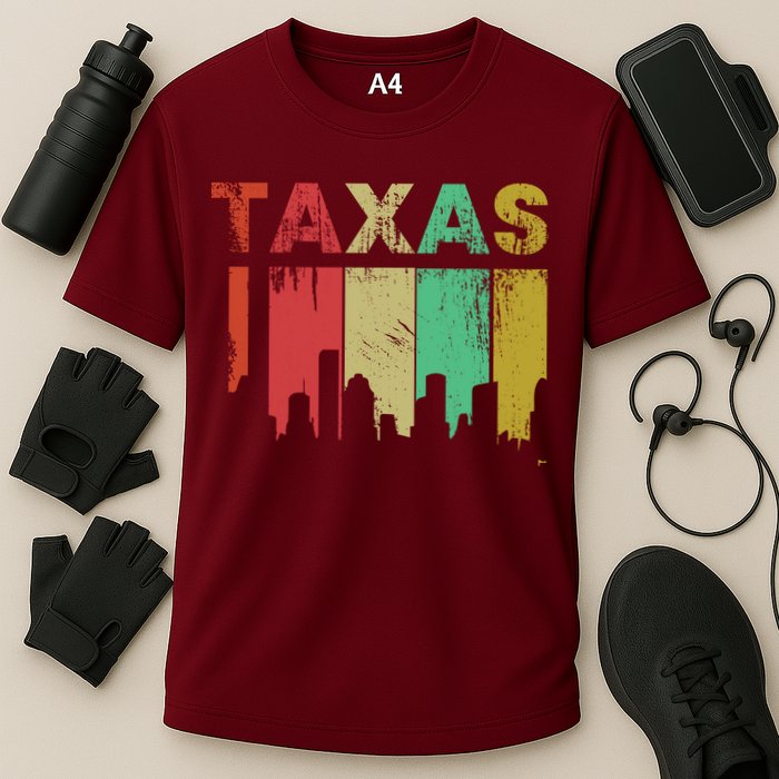 Texas Retro Drip Logo Cooling Performance Crew T-Shirt