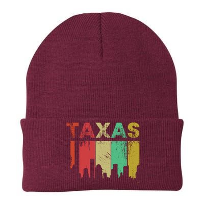 Texas Retro Drip Logo Knit Cap Winter Beanie