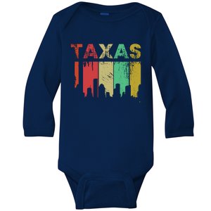 Texas Retro Drip Logo Baby Long Sleeve Bodysuit