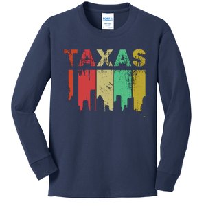 Texas Retro Drip Logo Kids Long Sleeve Shirt