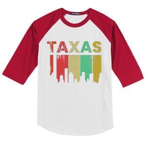 Texas Retro Drip Logo Kids Colorblock Raglan Jersey