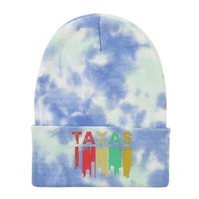 Texas Retro Drip Logo Tie Dye 12in Knit Beanie