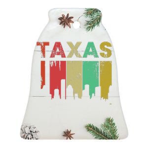 Texas Retro Drip Logo Ceramic Bell Ornament