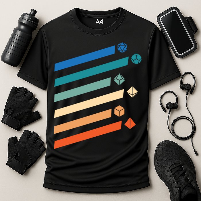 Tabletop RPG Dungeon Dice Retro Vintage D Dice Performance Shirt