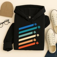 Tabletop RPG Dungeon Dice Retro Vintage D Dice Hoodie